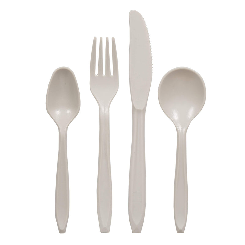 [Australia - AusPower] - Stansport 16 Pc Knife, Fork, Tablespoon, & Teaspoon Set, White 