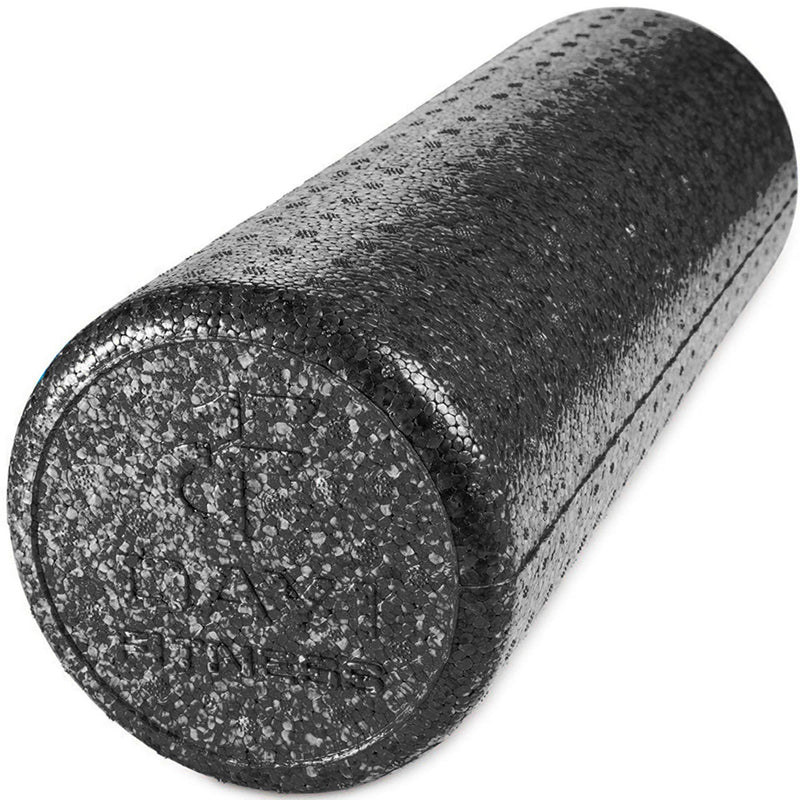 [Australia - AusPower] - Day 1 Fitness High-Density Round Foam Rollers - 4 Size and 8 Color Options - Massage Rollers for Stretching, Deep Tissue and Myofascial Release Black b) 18" 
