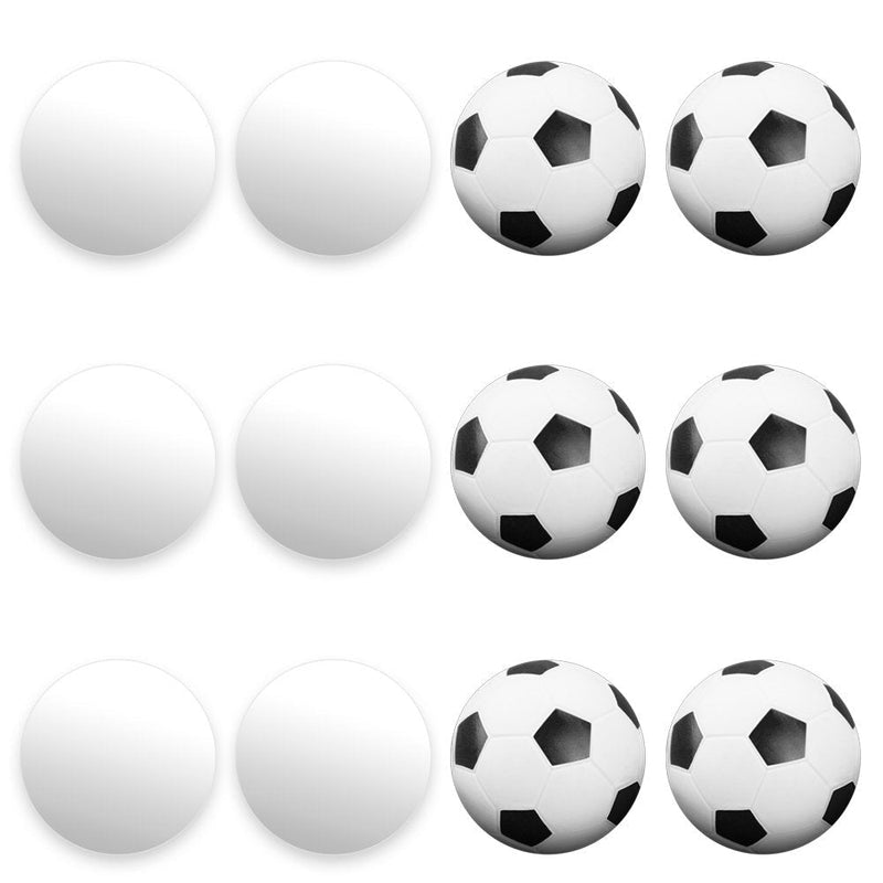 [Australia - AusPower] - 12 Pack of Mixed Foosballs – for Standard Foosball Tables & Classic Tabletop Soccer Game Balls (6 Black & White Soccer) (6 Smooth White) by Brybelly 