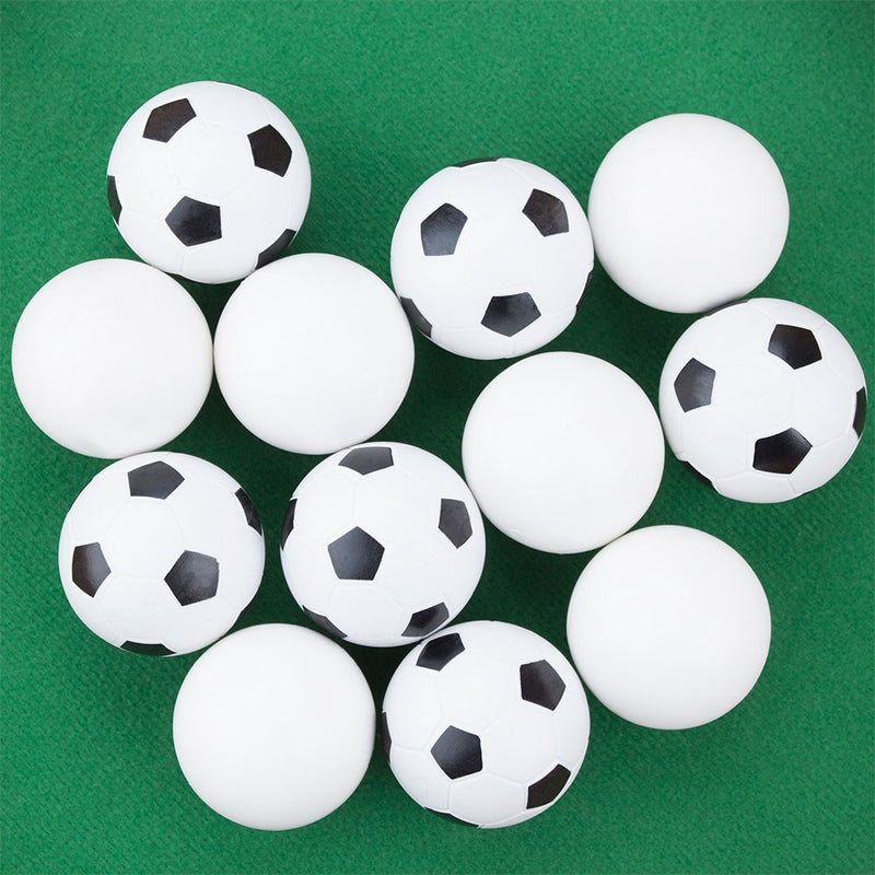 [Australia - AusPower] - 12 Pack of Mixed Foosballs – for Standard Foosball Tables & Classic Tabletop Soccer Game Balls (6 Black & White Soccer) (6 Smooth White) by Brybelly 