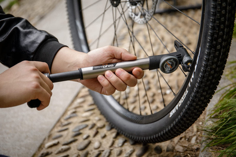 [Australia - AusPower] - Mini Bike Pump with Pressure Gauge - Presta & Schrader Bike Tire Pump - 120 PSI Portable Bicycle Air Pump for Road & Mountain Bike Style:A 