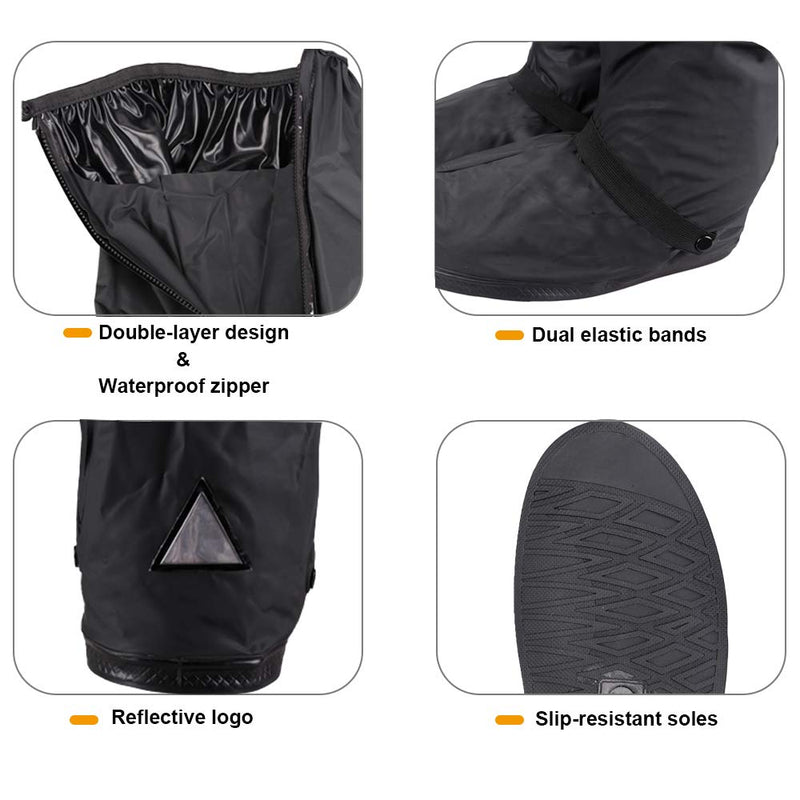 [Australia - AusPower] - KRATARC Waterproof Shoes Covers Foldable Rain Boot Reflective Snow for Men Women Outdoor Cycling Walking Hiking Black Medium 