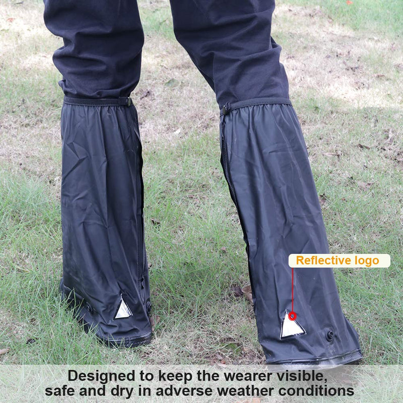 [Australia - AusPower] - KRATARC Waterproof Shoes Covers Foldable Rain Boot Reflective Snow for Men Women Outdoor Cycling Walking Hiking Black Medium 