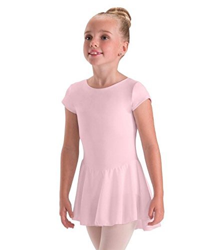 [Australia - AusPower] - Motionwear Cap-Sleeve Skirted Dance Leotard Pink Intermediate Child 