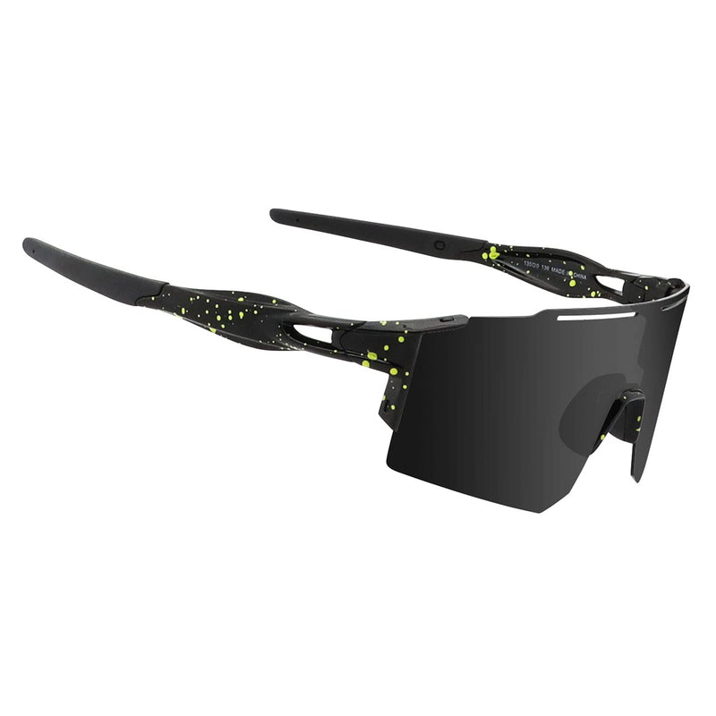 [Australia - AusPower] - OULAIQI Cycling Sunglasses Polarized Sunglasses for Cycling Men Women with 1 Lens or 3 Interchangeable Lens Baseball Glasses Black Grey-1 Polarized Lens 