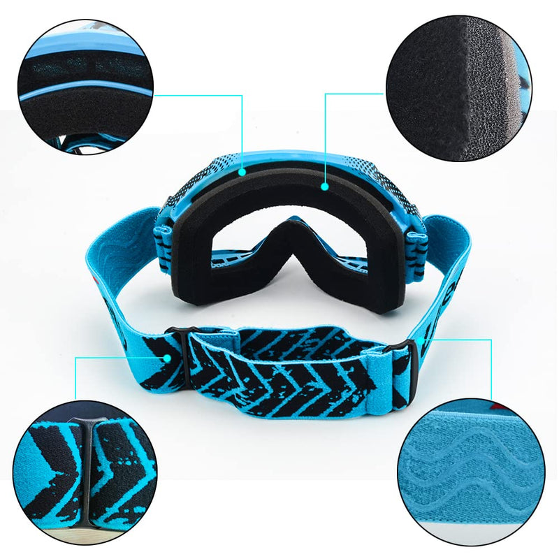 [Australia - AusPower] - Kids Teens Youth ATV Motorcycle Dirtbike Cycling Ski Snowboard Motocross Riding Goggles … Blue 