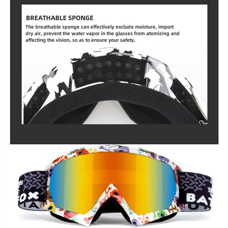[Australia - AusPower] - OTG Ski Snow Goggles, 100% UV Protection Anti Fog Snowboard Goggles for Men Women Youth 