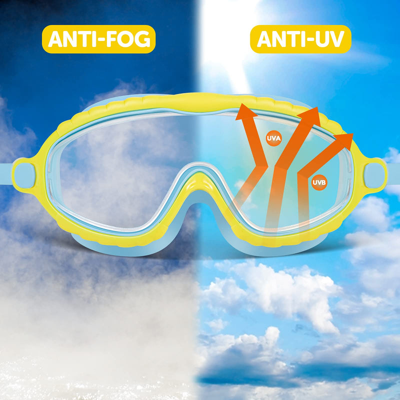 [Australia - AusPower] - Portzon Swimming Goggles Anti Fog Swimming Goggles Clear No Leaking Crystal Blue 