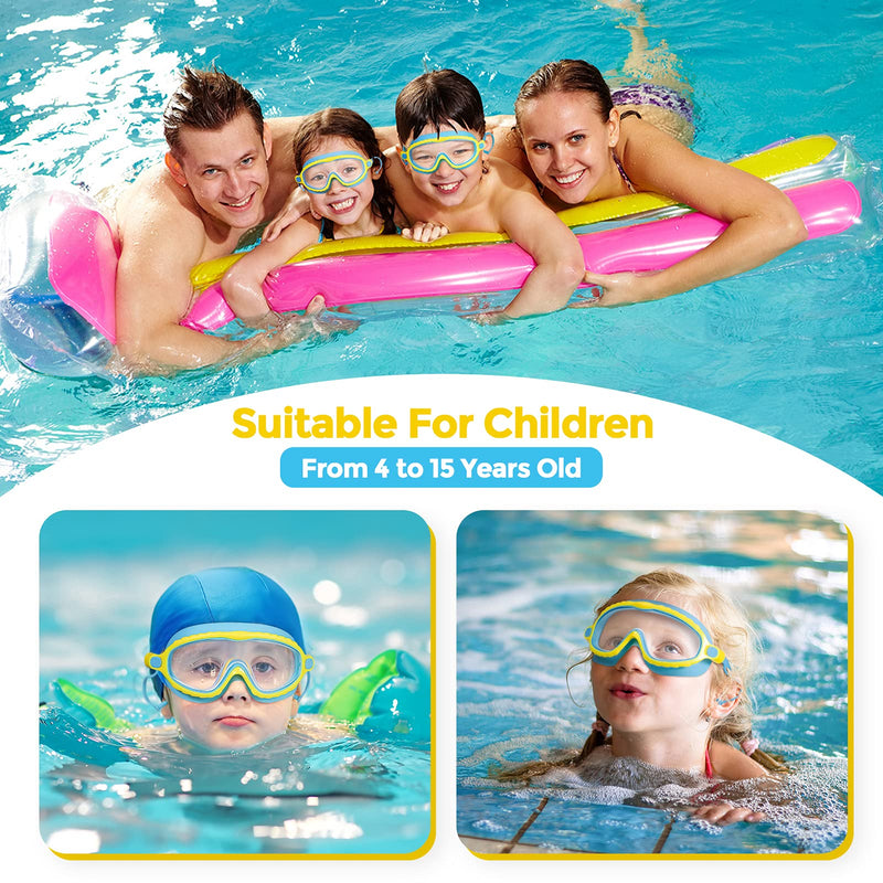 [Australia - AusPower] - Portzon Swimming Goggles Anti Fog Swimming Goggles Clear No Leaking Crystal Blue 
