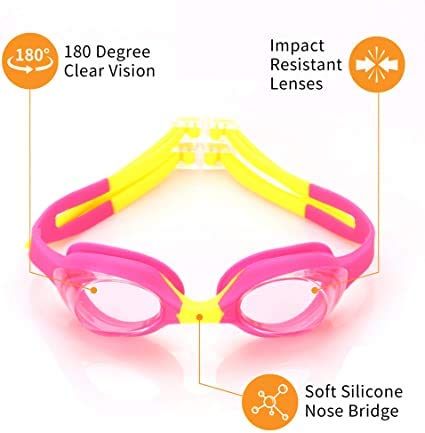 [Australia - AusPower] - Romoc 4 Pack Kids Swimming Goggles,No Leaking,Anti Fog,UV Protection Swim Glasses Water Goggles Blue+black+red+purple 