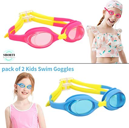 [Australia - AusPower] - Romoc 4 Pack Kids Swimming Goggles,No Leaking,Anti Fog,UV Protection Swim Glasses Water Goggles Blue+black+red+purple 