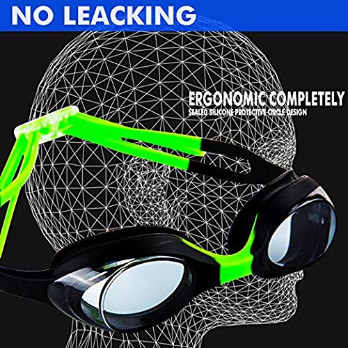 [Australia - AusPower] - Romoc 4 Pack Kids Swimming Goggles,No Leaking,Anti Fog,UV Protection Swim Glasses Water Goggles Blue+black+red+purple 