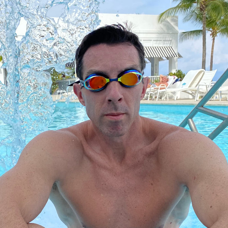 [Australia - AusPower] - V ATHLETICA Unisex Adult and Youth Swim Goggles and Case Black 
