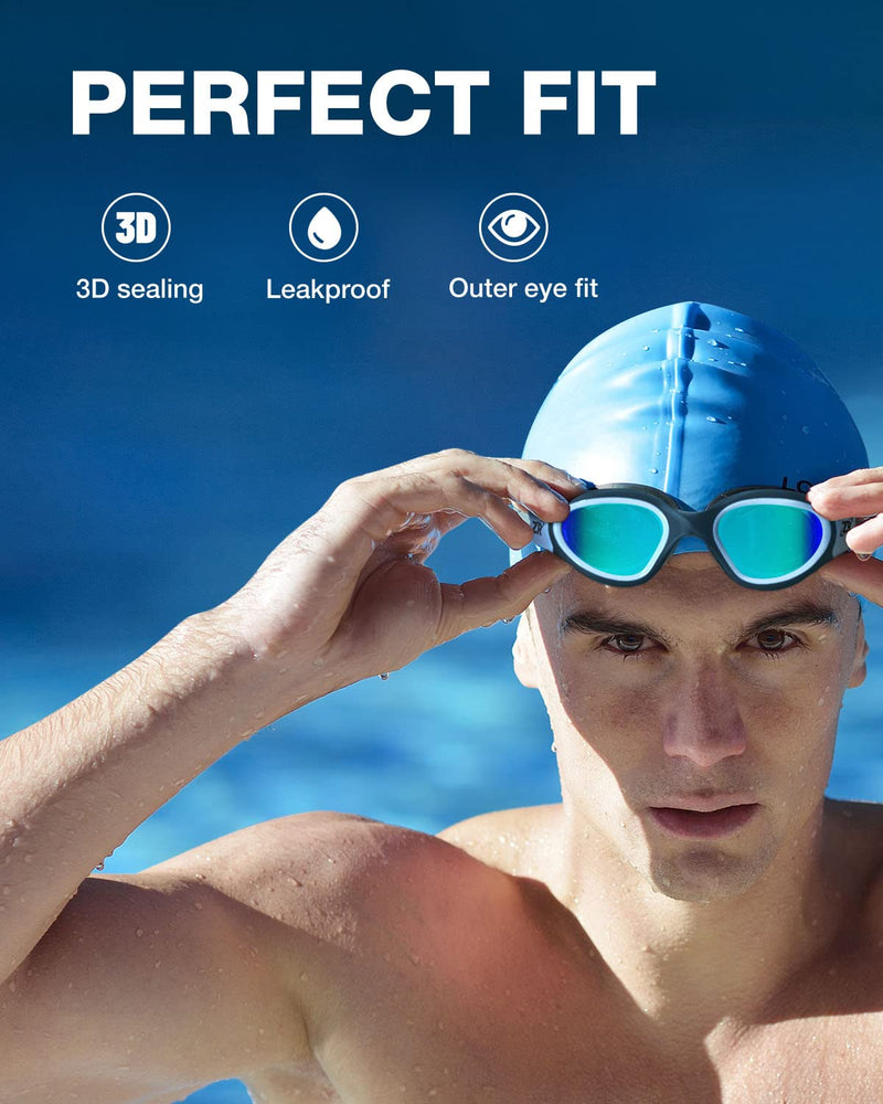 [Australia - AusPower] - ZIONOR Swim Goggles, G1 Polarized Swimming Goggles Anti-Fog for Adult Men Women A0-g1-polarized Mirror Gold Lens 