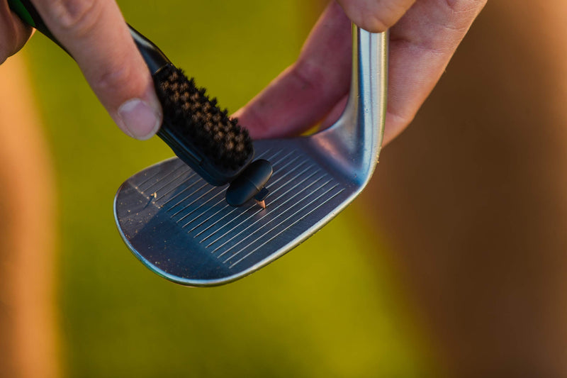 [Australia - AusPower] - Frogger Golf BrushPro Retractable Dual-Bristle Club Brush/Groove Cleaner Blue 