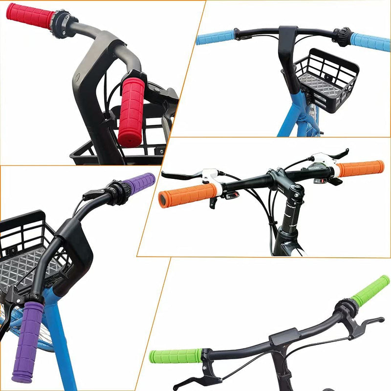 [Australia - AusPower] - 4Pcs Bike Handle Grips, Kids Non-Slip-Rubber Bicycle Handlebar Grips, Specialized Replacement Bike Grips, for Beach Cruiser Razor Scooter Foldable Mountain Bicycle Tricycle BMX MTB 