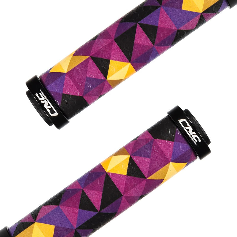 [Australia - AusPower] - Chooee Silicone Mountain Bike Handlebar Grips,Double Lock on MTB Grip 3D Silica Gel Grip Purple 