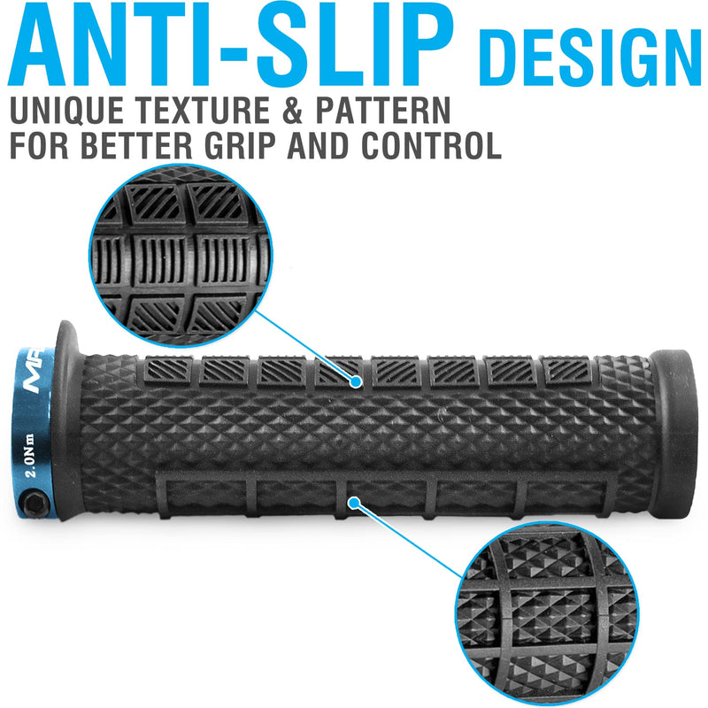 [Australia - AusPower] - MARQUE Grapple Mountain Bike Handlebar Grips – Single Lock-On Ring MTB and BMX Bicycle Handle Bar with Non-Slip Grip 