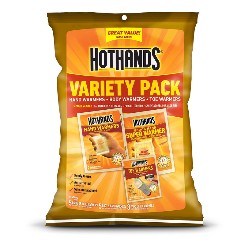 [Australia - AusPower] - HotHands Toe, Hand, & Body Warmer Variety Pack - Long Lasting Safe Natural Odorless Air Activated Warmers 