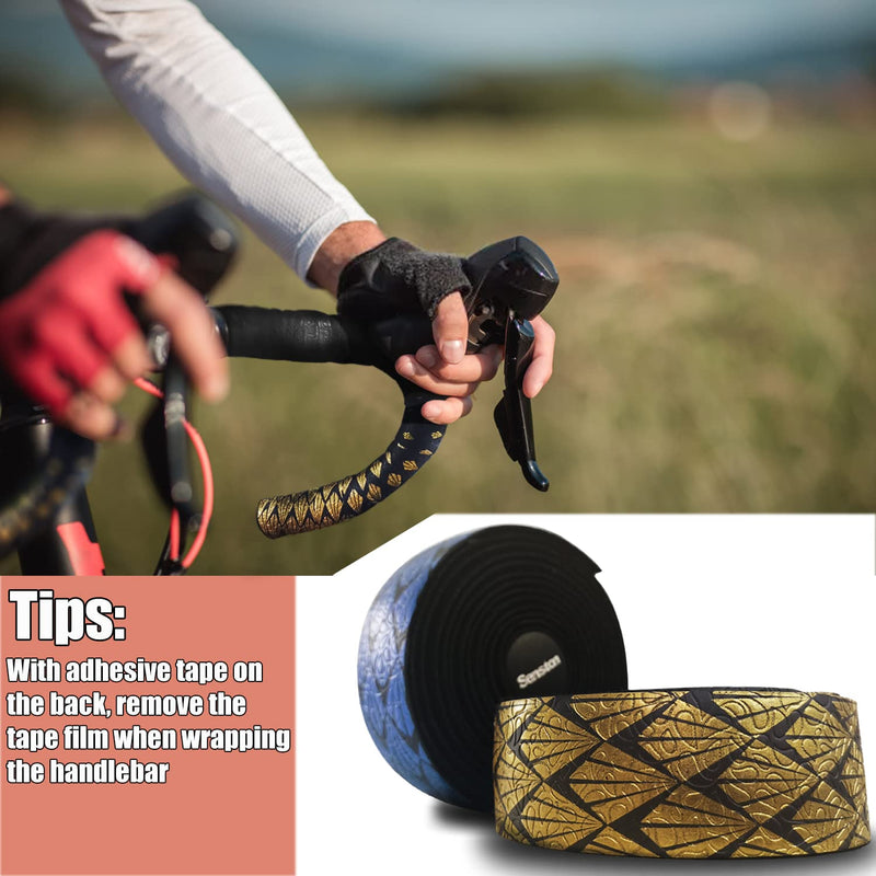 [Australia - AusPower] - Senston Road Bike Handlebar Tapes 2 Rolls, Cycling Handle Wraps-Blue 
