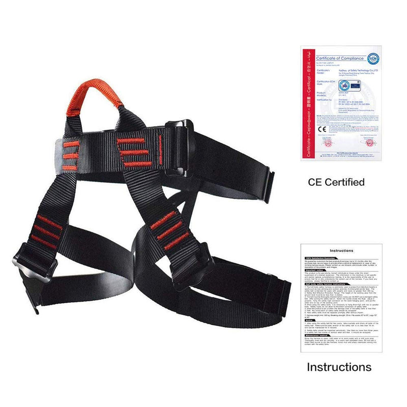 [Australia - AusPower] - HandAcc Climbing belts, Safe Seat Belts for Tree Climbing Outdoor Training Caving Rock Climbing Rappelling Equip - Half Body Guide belt for Women Man and Novice 