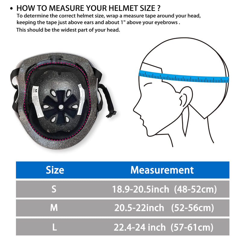 [Australia - AusPower] - Skateboard Helmet for Kids Bike Helmets: Toddler Bicycle Scooter Skate Cycling Skateboarding Inline Skating BMX Multi-Sport Helmet for Girls Boys BLACK Small:18.9-20.5inch(48-52cm) 