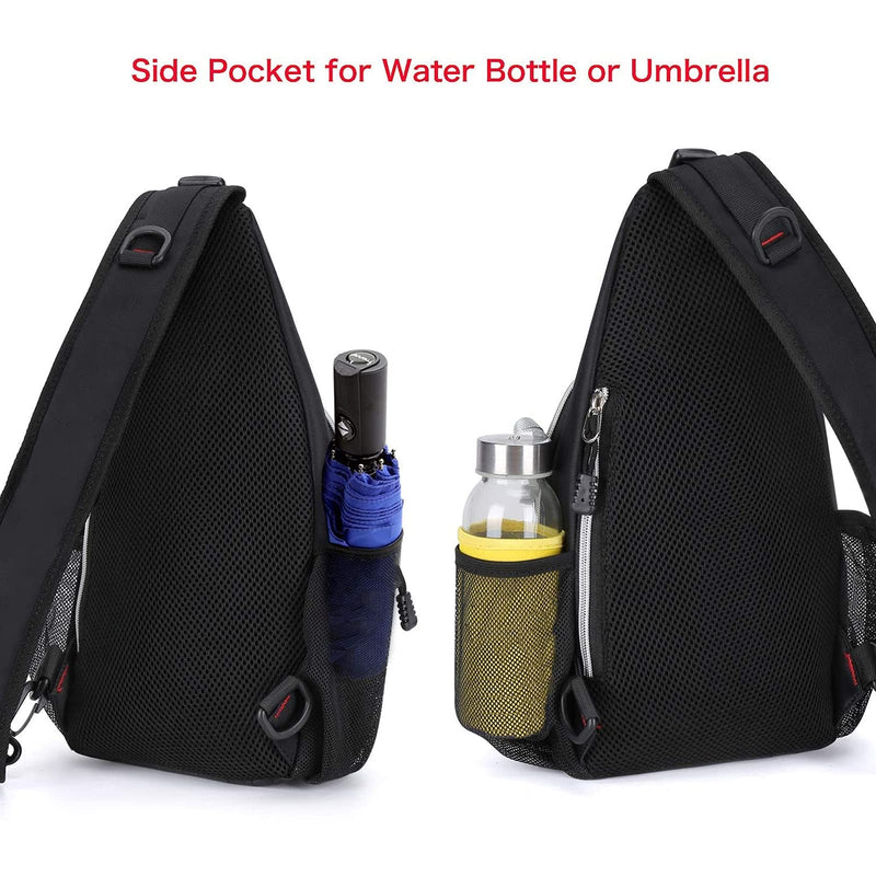 [Australia - AusPower] - MOSISO Mini Sling Backpack,Small Hiking Daypack Travel Outdoor Casual Sports Bag Black 