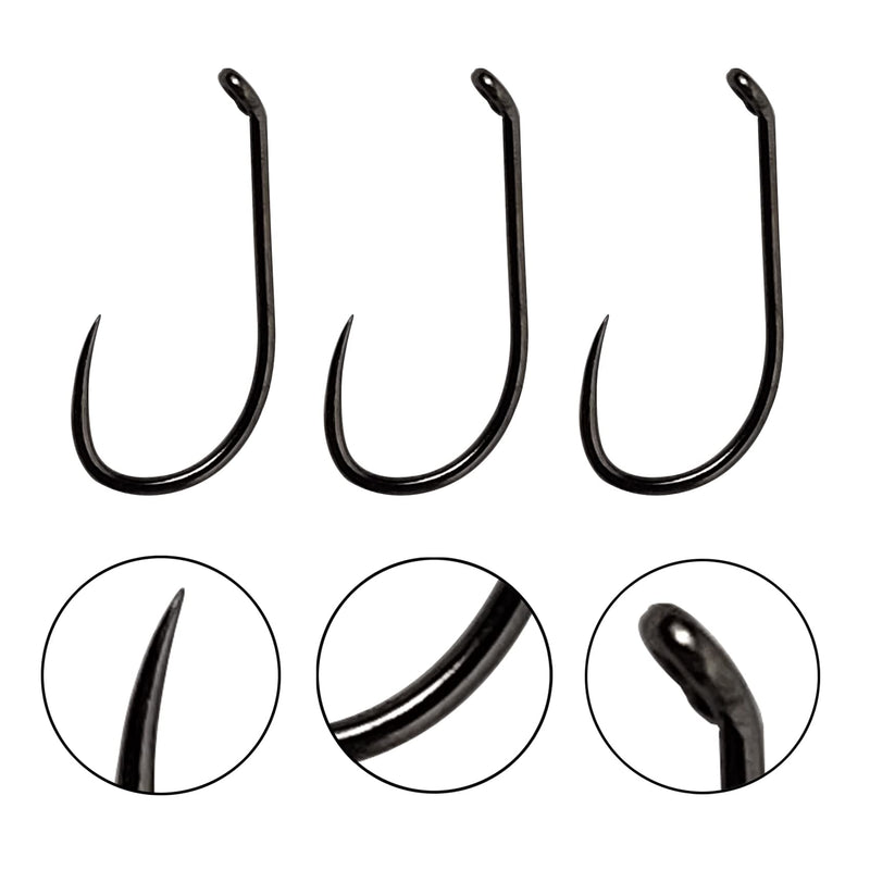 [Australia - AusPower] - Barbless Fly Fishing Hooks Catch & Release Dry Nymph Shrimp Pupa jig Fly Hooks Fixes Size Combo with Fly Box 