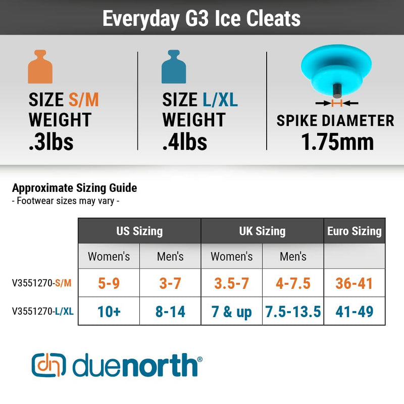 [Australia - AusPower] - Due North Everyday G3 Ice Cleat for Walking and Running on Snow and Ice (1 Pair) 