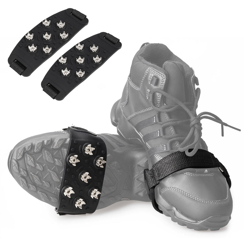 [Australia - AusPower] - FANBX F Crampon Traction Cleats Anti-Skid Traction Grips Crampons Spikes 7 Point Cleats for Footwear for Walking, Jogging, Hiking, Mountaineering Ice Snow Grips 