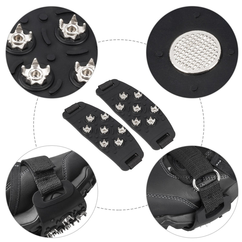 [Australia - AusPower] - FANBX F Crampon Traction Cleats Anti-Skid Traction Grips Crampons Spikes 7 Point Cleats for Footwear for Walking, Jogging, Hiking, Mountaineering Ice Snow Grips 