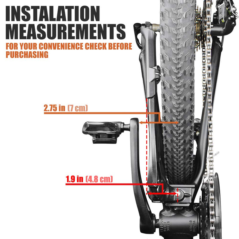 [Australia - AusPower] - BV Adjustable Bicycle Kickstand with Concealed Spring-Loaded Latch, for 24-29 Inch Bike Kickstand 24-29-Inch ED Black 