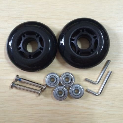 [Australia - AusPower] - 75X23mm Black Luggage Suitcase / Inline Outdoor Skate Replacement Wheels with ABEC 608zz Bearings 