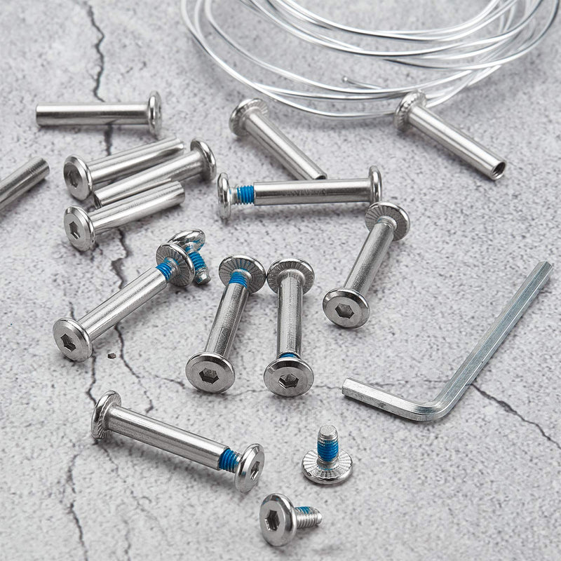 [Australia - AusPower] - Hotop 20 Sets Skate Wheel Socket Screw Inline Roller Skate Screws Shaft Hex Socket Screw with 2 Pieces Installation Tool 
