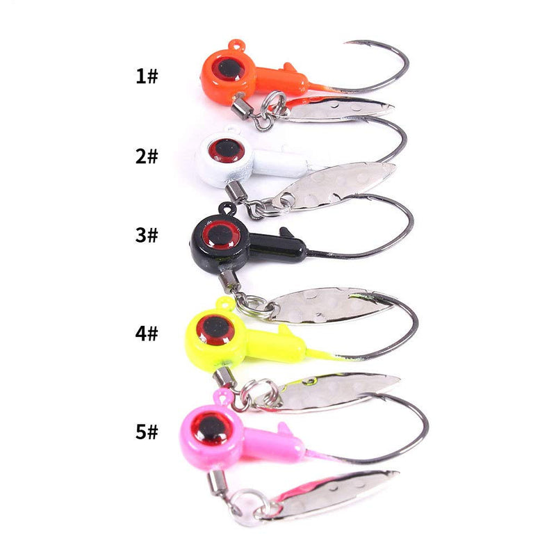 [Australia - AusPower] - 1/8 oz Jig Heads Freshwater Fishing Lures Jig Head with Eye Ball 25PCS Painted Hooks Fishing Jigs for Bass/Crappie 