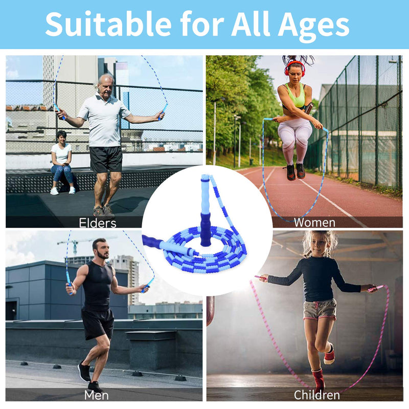 [Australia - AusPower] - Jump Rope, 3 Pack Adjustable Length Tangle-Free Segmented Soft Beaded Skipping Rope, Fitness Jump Rope for Kids, Man, and Women Weight Loss 9.2 Feet 