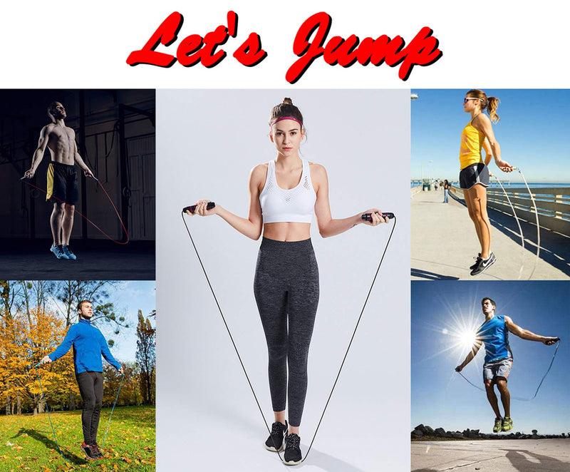 [Australia - AusPower] - Jump Rope, Ball Bearings Tangle-Free Rapid Speed Cable Skipping Rope, Adjustable Jumping Ropes for Men, Women and Kids - 2 Pack 