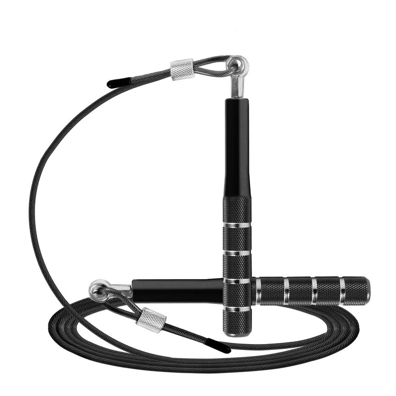 [Australia - AusPower] - Jump Rope, Wastou Speed Jumping Rope for Training Fitness Exercise, Adjustable Adults Workout Skipping Rope for Men, Women, Kids, Girls Black 