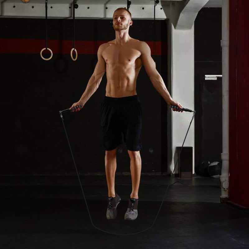 [Australia - AusPower] - Jump Rope, Wastou Speed Jumping Rope for Training Fitness Exercise, Adjustable Adults Workout Skipping Rope for Men, Women, Kids, Girls Black 