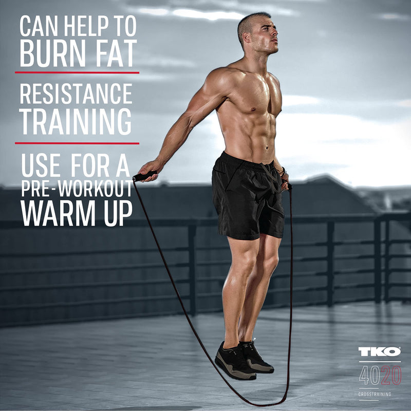 [Australia - AusPower] - TKO Weighted Jump Rope for Adult Fitness | 2 - 0.5 lb Removable Weights | 9 FT Long for Cardio Exercise Workouts, Non-Slip Handles Black/Neo Green 