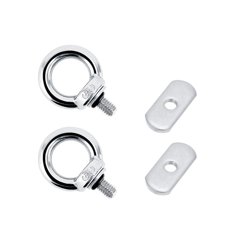 [Australia - AusPower] - VTurboWay 8 Pack Full 316 SS, Track Mount Tie Down Eyelet, Hold Bungee Cord or Ropes Up to 0.6", Marine Hardware 