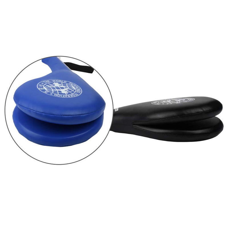 [Australia - AusPower] - Taekwondo Kick Pads 2PK, Karate Martial Arts Training Equipment Kicking Target Pad, Double Strike Boxing Pads for Kids Youth Adult Black&Blue 