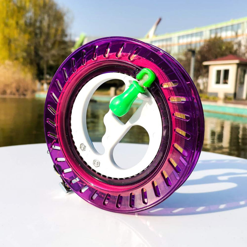 [Australia - AusPower] - HENGDA KITE Professional Outdoor Kite Line Winder Winding Reel Grip Wheel with Flying Line String Flying Tools with Lock-Purple 