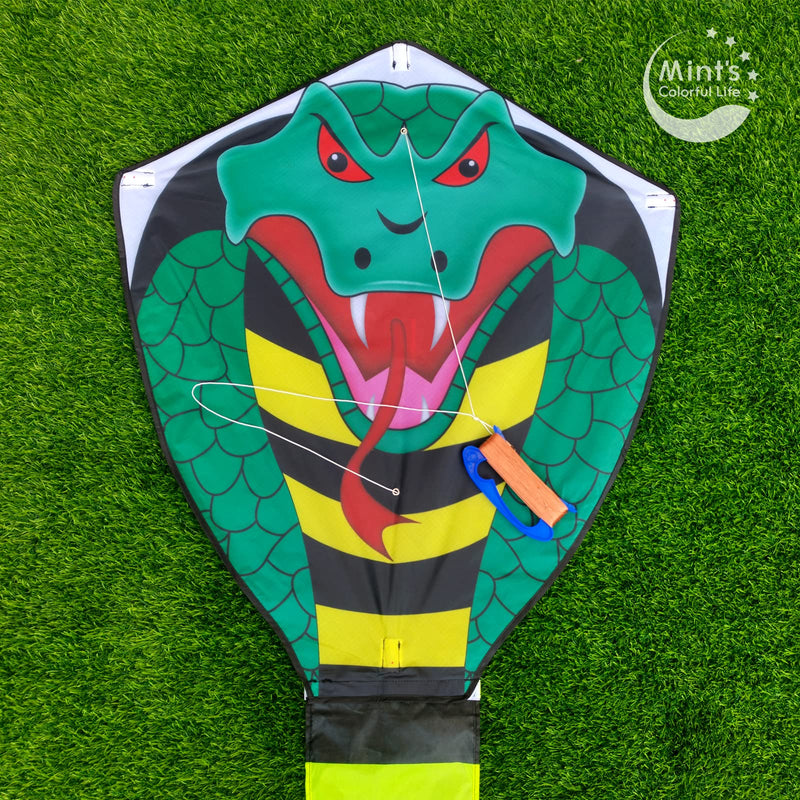 [Australia - AusPower] - Large Cobra Kite for Adults Kids Boys with Super Long Tail (49 ft), Extra Easy to fly, Best Huge Kites for the Beach/Kite Party/Field/Park, It Will Dominate the Sky! 