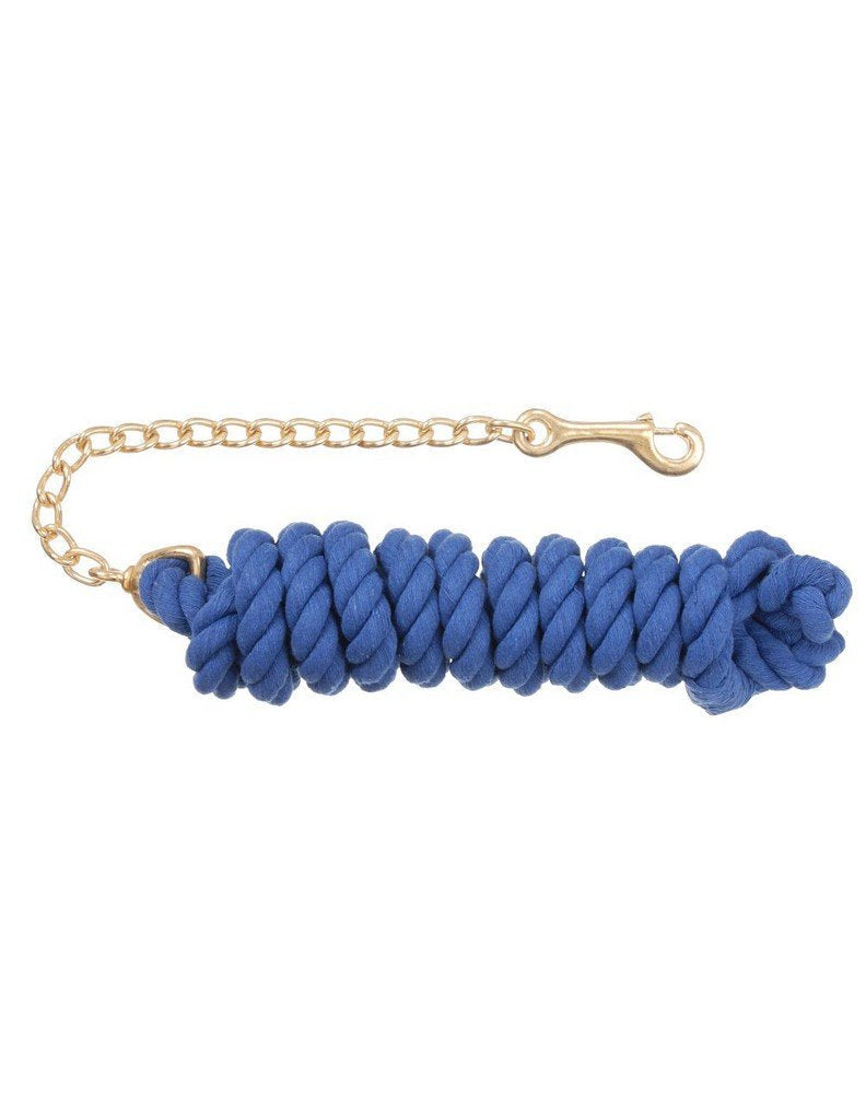 [Australia - AusPower] - Tough 1 Braided Cotton Lead with Chain 8 1/2' Royal Blue 