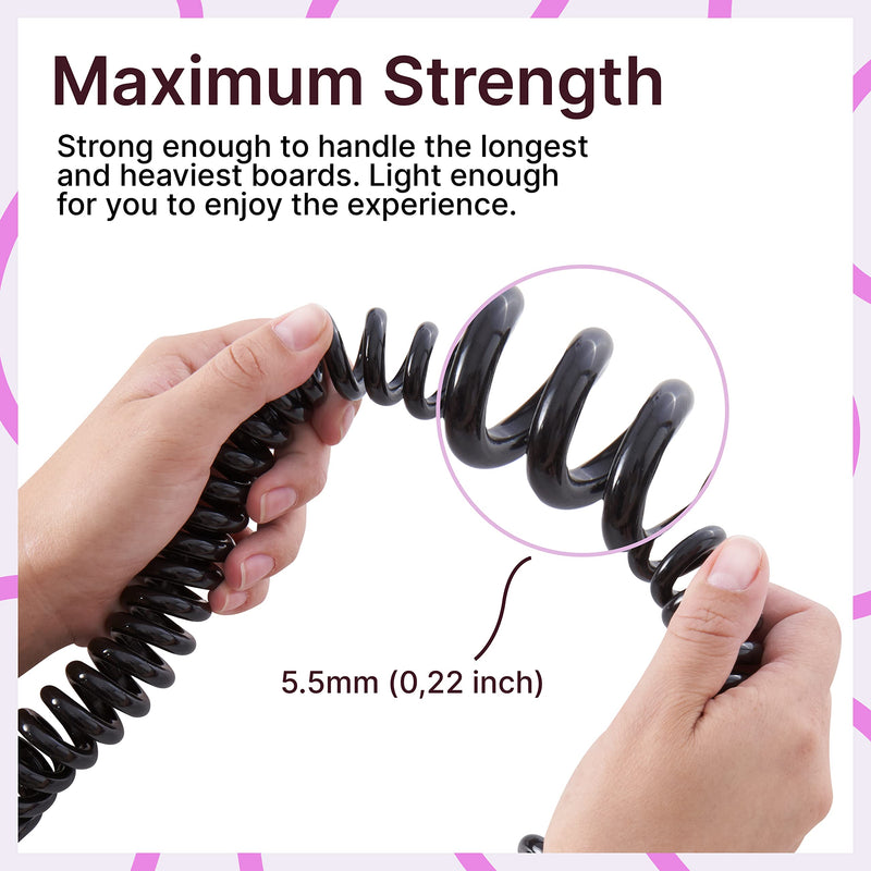 [Australia - AusPower] - BPS 'Storm' Premium Surfboard Leash - 10ft Coiled Legrope Strap Surf Board Leashes - Stand Up Paddle Board 