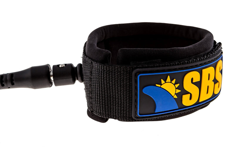 [Australia - AusPower] - Santa Barbara Surfing SBS 10' Coiled SUP Leash - Guaranteed for Life - Premium Design for Flat & Open Water Stand Up Paddle Board Black 10ft 