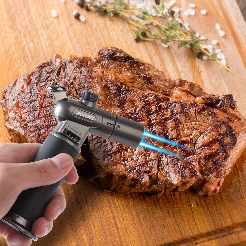 [Australia - AusPower] - RONXS Torch Lighter, Multipurpose Lighter with Dual Flame, You Can Switch Single /Dual to Meet All Your Need, Heavy Duty Construction Butane Torch, Butane Gas Not Included 