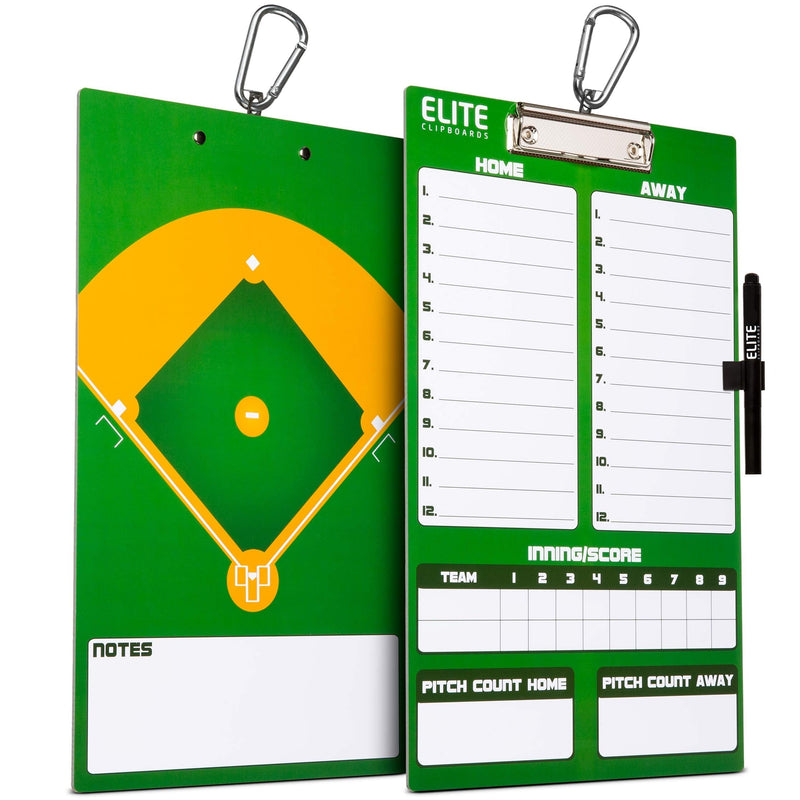 [Australia - AusPower] - Elite Clipboards Dry Erase Coaches Clipboard | Double-Sided Coach Marker Board for Basketball Baseball Football Soccer Hockey Lacrosse & Volleyball 