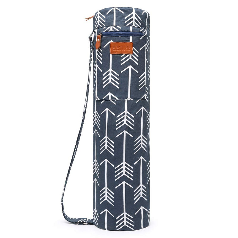 [Australia - AusPower] - ELENTURE Yoga Mat Bag for 1/4-Inch 1/3-Inch Thick Exercise Yoga Mat, Exercise Yoga Mat Carrier Full-Zip Yoga Mat Carry Bag with Pockets and Adjustable Strap Arrowhead 